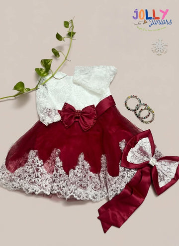 Royal Ruby Lace Princess Dress ❤️✨