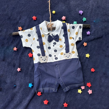 Classic Little Gentleman Baby Cotton Romper